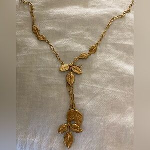 Miss Ellie NYC Vintage Dainty‎ Leaves Lariat Necklace